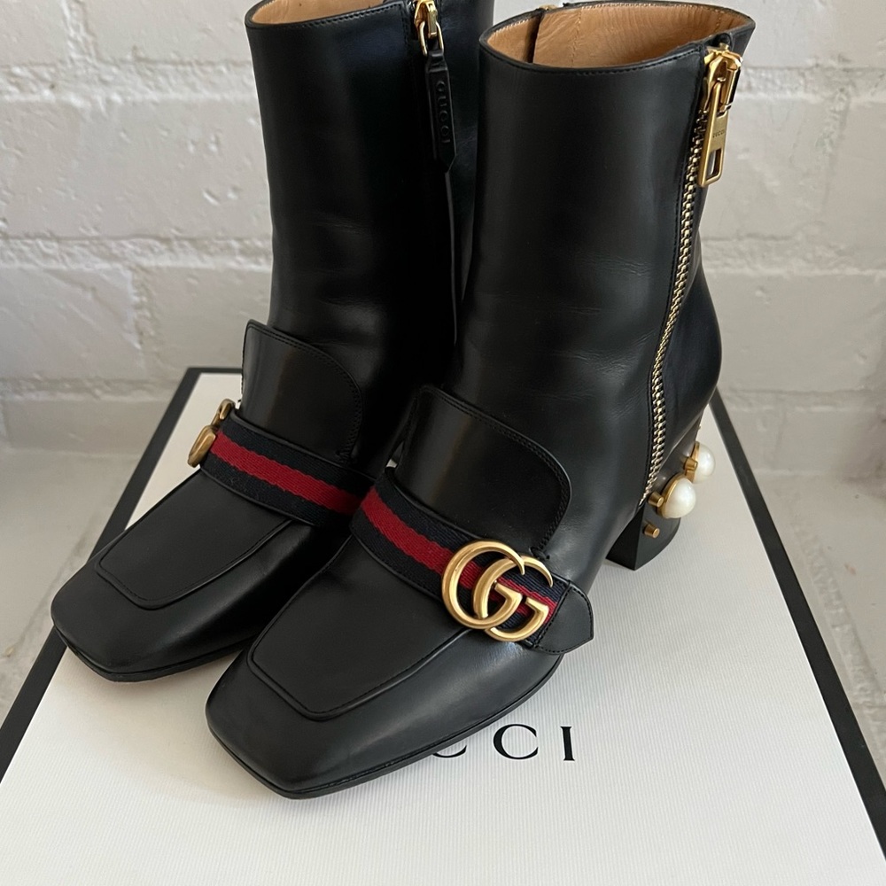 Gucci Peyton GG Pearl Boot